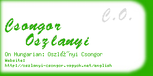 csongor oszlanyi business card